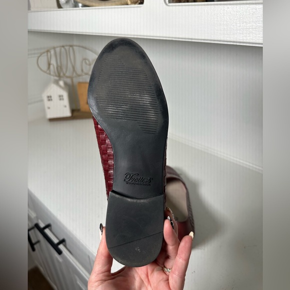 Trotters Women’s 8.5W Burgundy Woven Leather Loafers Comfort Slip-On Flats - Picture 7 of 8